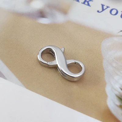 S925 Sterling Silver 8-Figure Buckle Jewelry Buckle Pearl Necklace Link Buckle Bracelet Lobster Buckle Diy Accessories Buckle Wholesale
