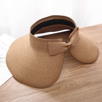 Summer straw hat foldable empty top sun hat Portable outdoor sun hat large brim beach hat foldable hat