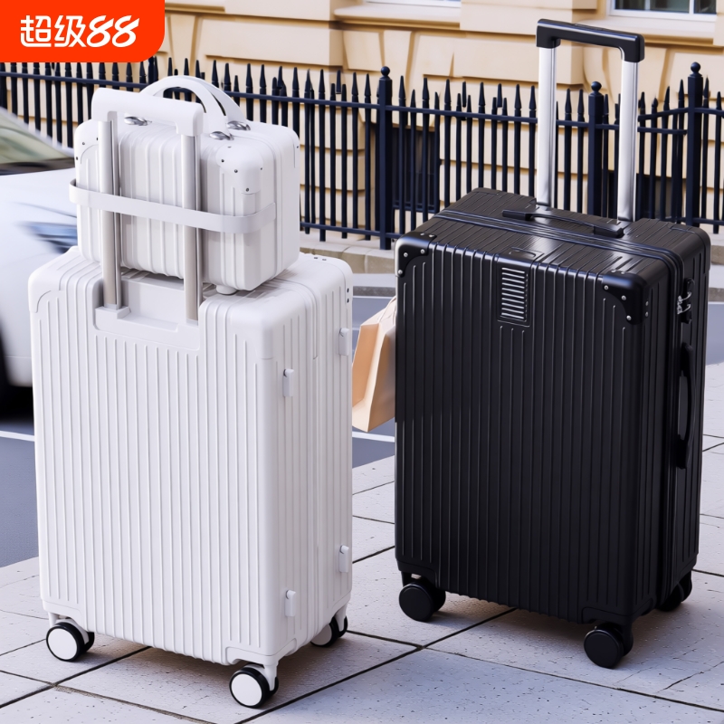 Cross-border ABS carry-on suitcase, 20/28-inch password travel suitcase, neutral solid color suitcase, swivel wheel trolley case in stock details Picture