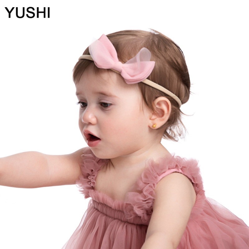 Amazon lace mesh solid color bow baby head with a fashionable children's hair accessory, a must-have for photo studio photography Specification drawing