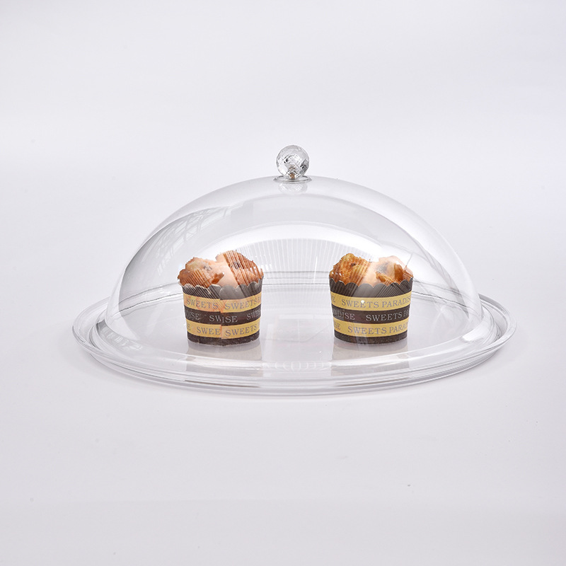 Plastic Dessert Plate With Lid Supermarket Promotional Tasting Plate Fruit Plate Wholesale Acrylic Cake Tasting Display Plate details Picture