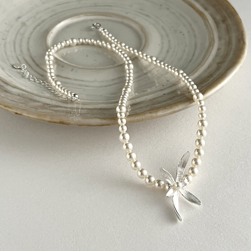 925 sterling silver Shijia Pearl Orchid Necklace for women, simple chocker, elegant and high-end, short necklace 7131A Application Scenario