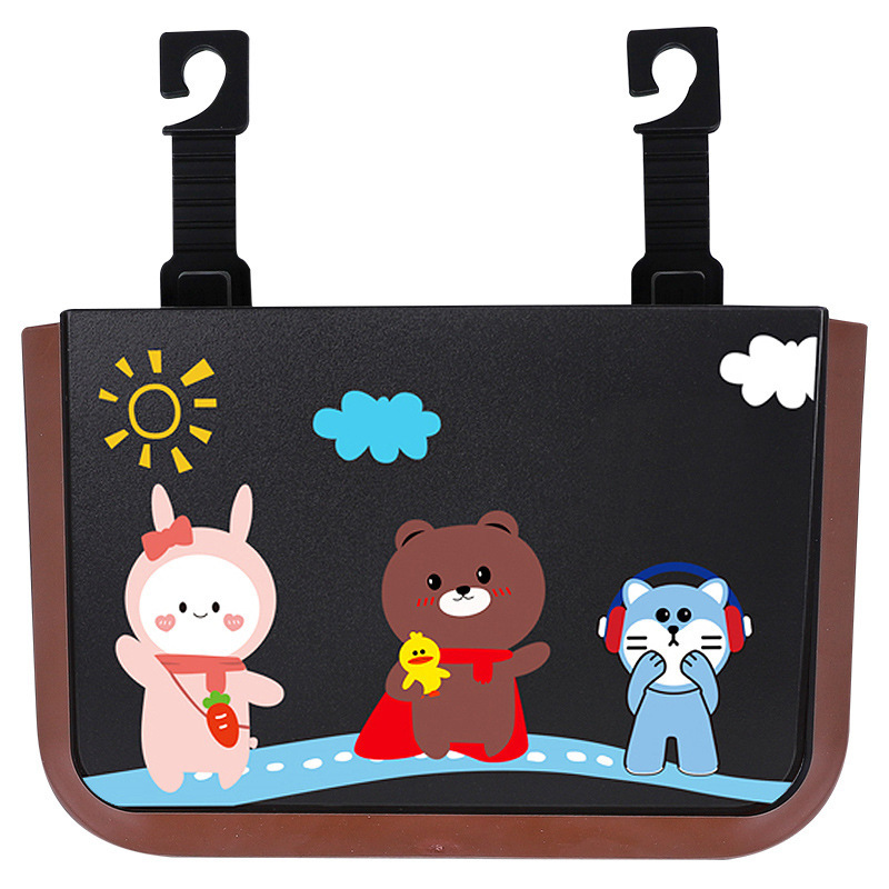 Vehicle-mounted trash can, hanging folding storage bucket box, car interior supplies, cartoon multi-functional car umbrella storage bag Item Picture