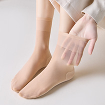 Summer cotton sole stockings for women anti-hook and anti-sweat velvet short stockings for women non-slip flesh color cotton sole stockings