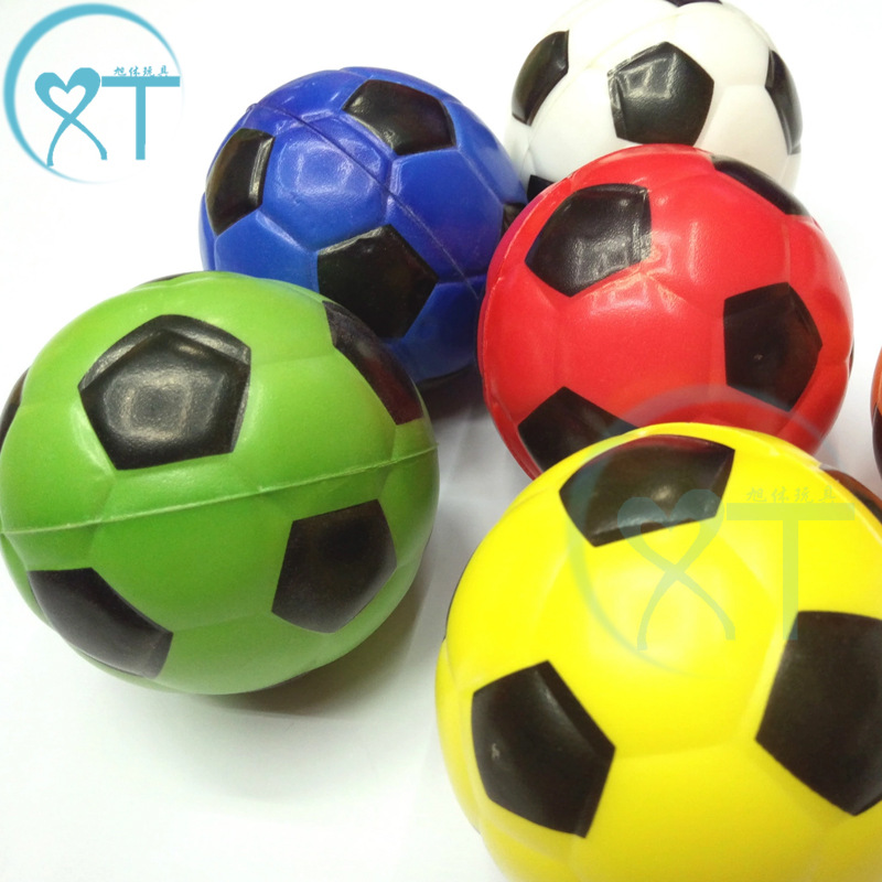 厂家发泄 儿童运动玩具球 pu发泡海绵弹力玩具球10cmPU彩色足球详情图2