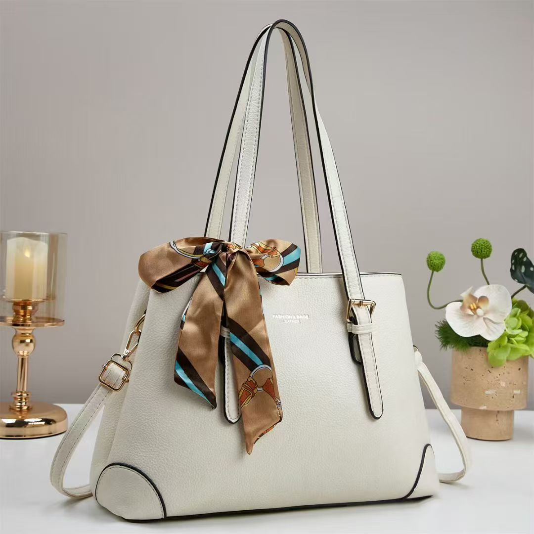 高级感外贸简约拼接复古多色女包大气时尚丝巾外出一件代发潮包