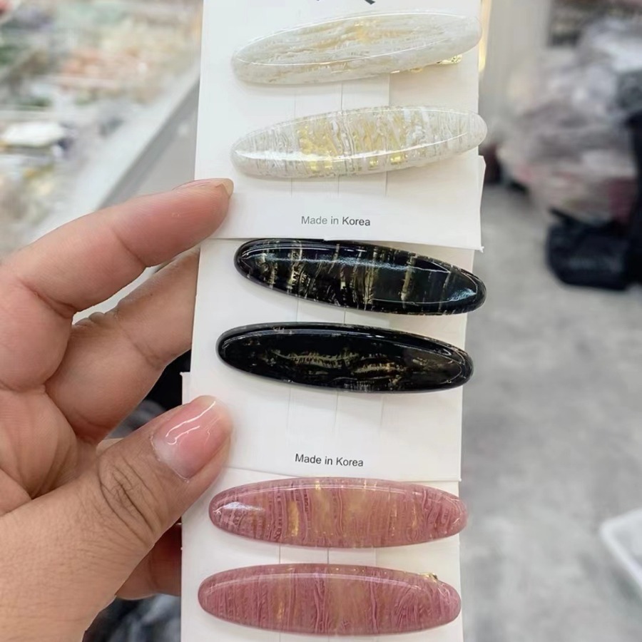 椭圆形发夹前额碎发刘海鸭嘴夹高级感少女刘海夹头饰发饰现货批发