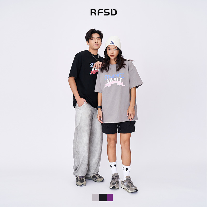 RFSD男装|2025春夏新款美式街头印花短袖潮牌牌印花宽松夏季T恤男