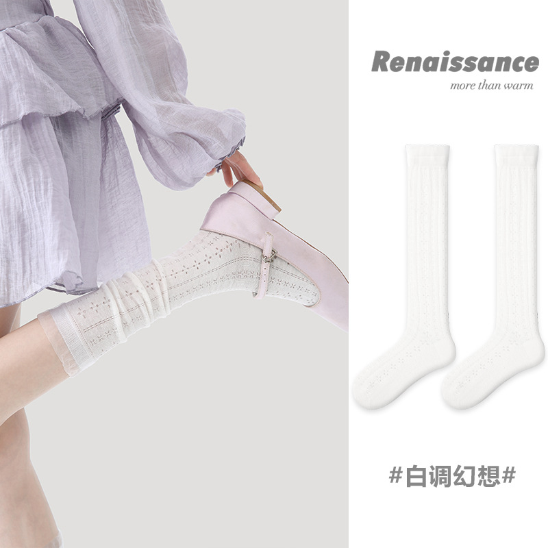 One-piece consignment of original women's socks for spring and summer, lace lace mesh socks, breathable thin pure white socks, one-piece consignment for women details Picture