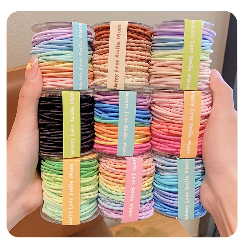 儿童扎头发皮筋女童不伤发发绳弹性好发圈宝宝彩色头绳女孩橡皮筋详情4