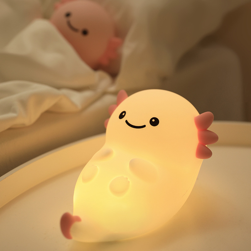 The new creative salamander Internet celebrity hexagonal dinosaur night light lights up instantly with a snap, RGB bedroom atmosphere light, snap light full figure