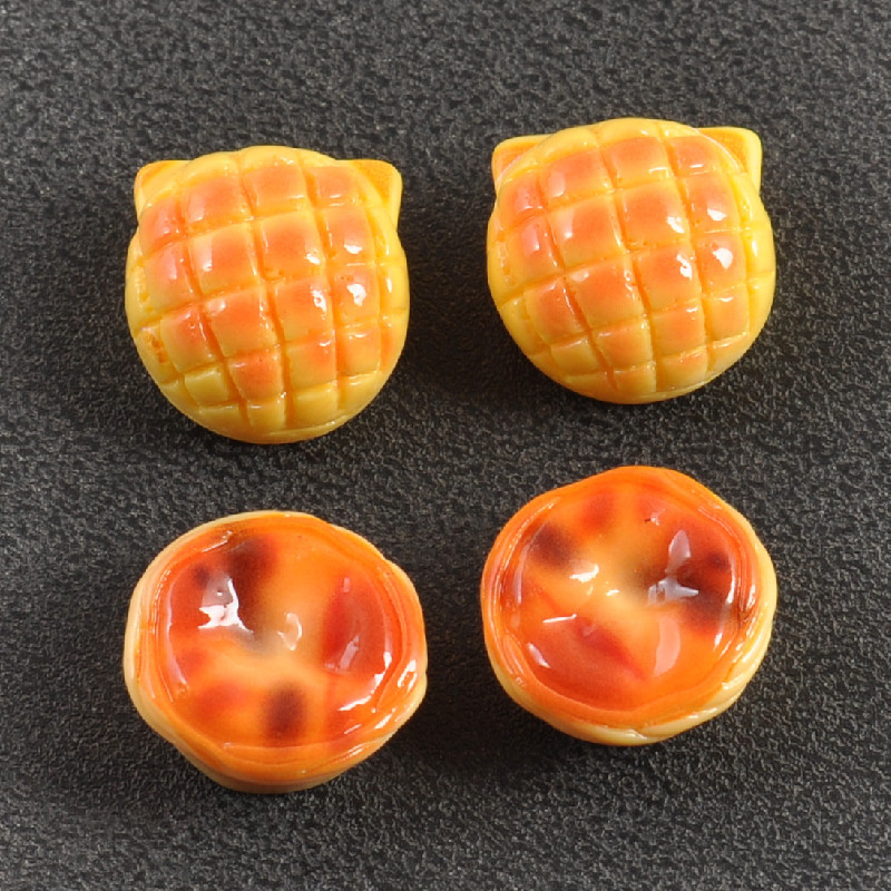 卡通diy树脂配件饰品蛋挞煎饼奶油胶手工制发夹手机壳鞋扣配饰批