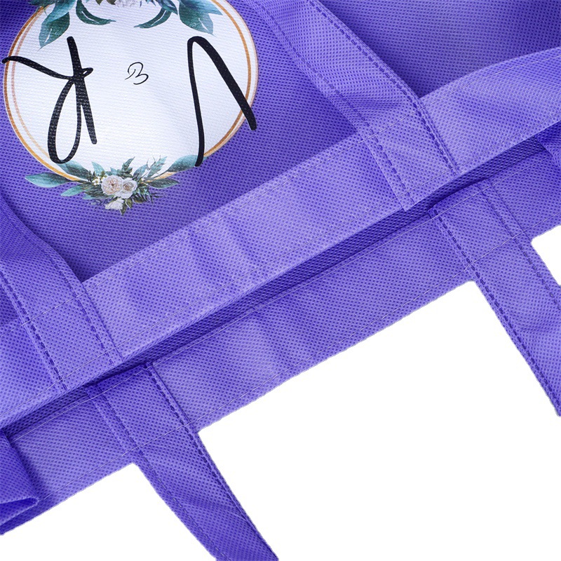 Wholesale of colored folding non-woven fabric handbags, laminated advertising, supermarket shopping bags, customizable heat-sealed three-dimensional bags, printable Item Picture