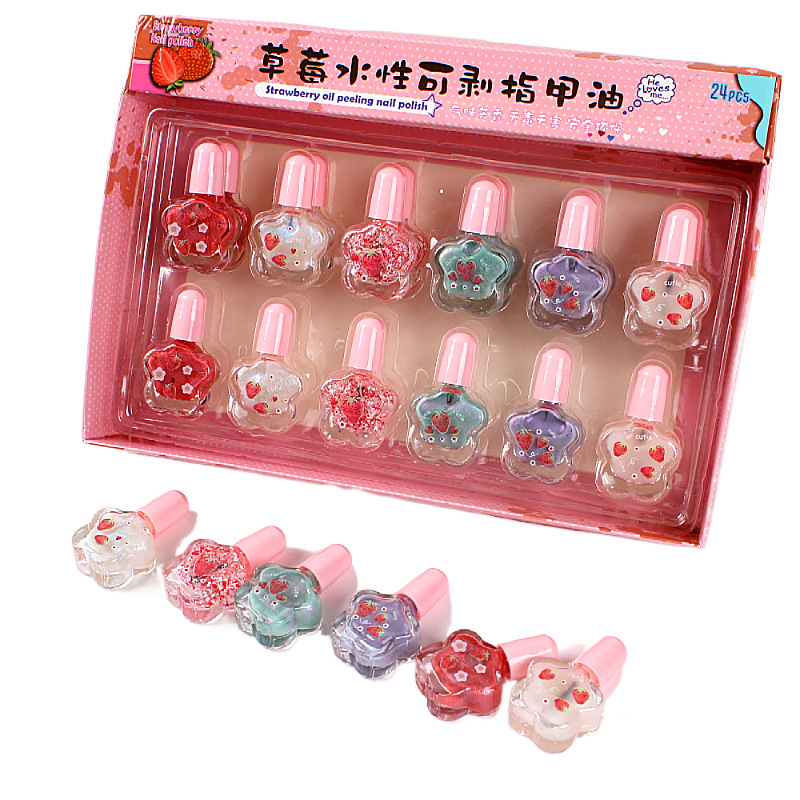 Water-based peelable and tear-off nail polish set, colorful and shiny nail art toys, washable, waterproof and eco-friendly nail polish Item Picture