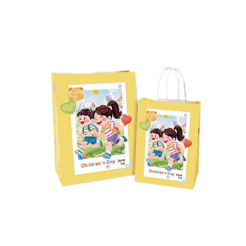 Kraft paper handbag, kindergarten Children's Day coffee and milk tea takeout paper bag, birthday gift, gift and souvenir bag Item Picture
