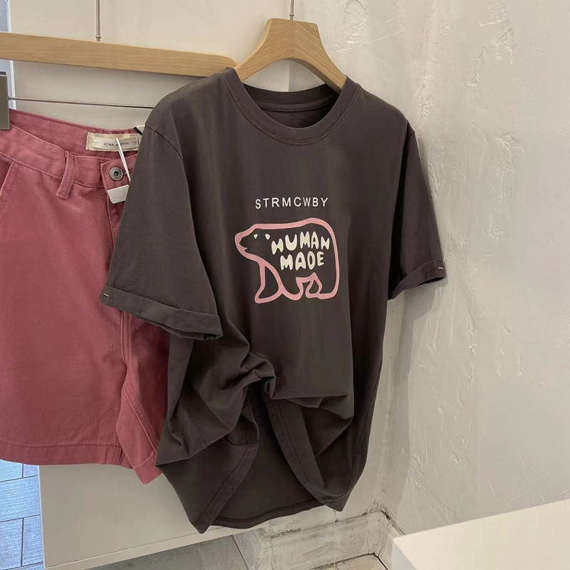 Kuaituan American retro short-sleeved T-shirt for women's 2022 summer, a new cartoon-printed loose round-neck versatile top Application Scenario