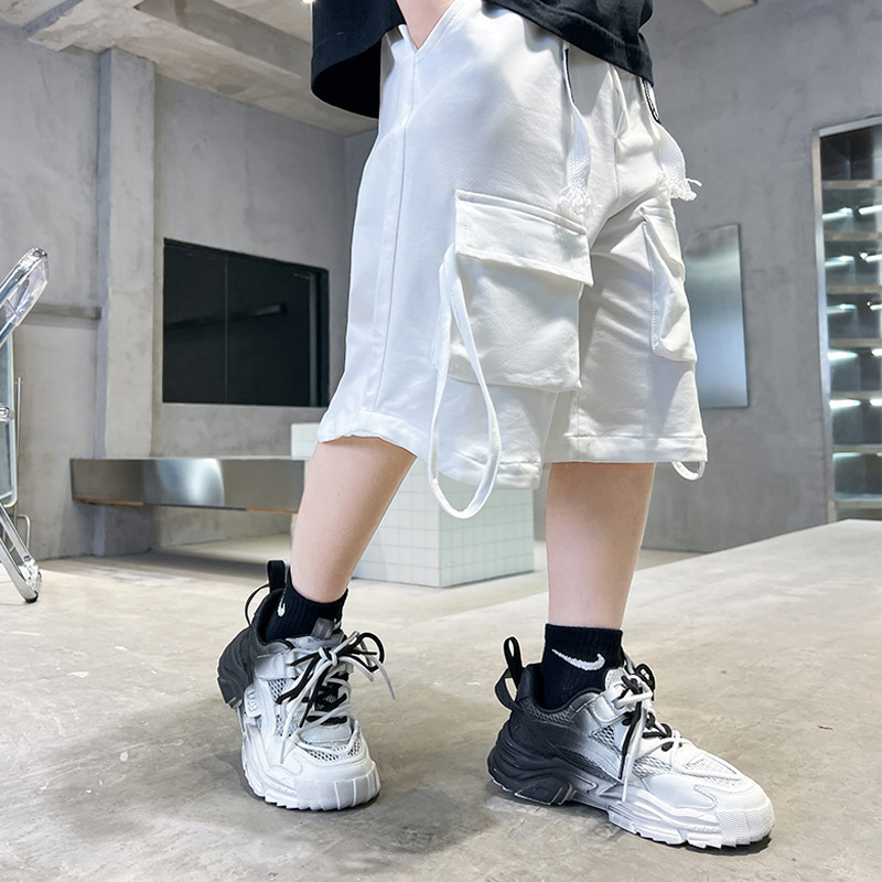 Summer solid color pants for boys, 2023 new style children's workwear shorts, boys' casual sports pants Application Scenario