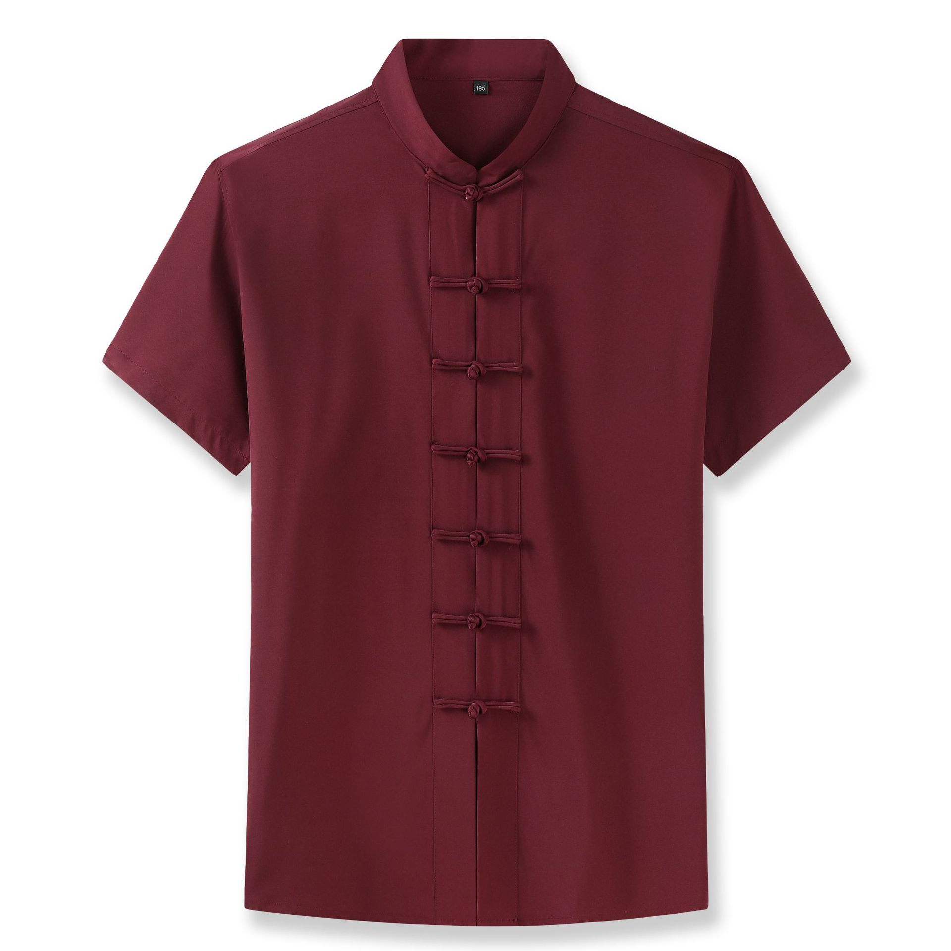Summer Thin Plus Fat Plus Size Men Short Sleeve Disc Buckle Tang Suit Fat Man Loose Casual Retro Large Shirt Fat Item Picture