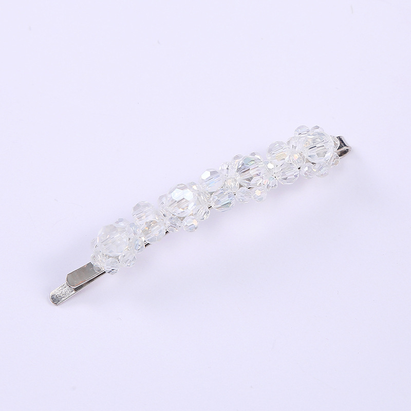 Korean-style hair clips, fairy crystal small flower straight clips, handcrafted beaded hair clips, girls' side clips, ponytail clips, wholesale in stock Item Picture