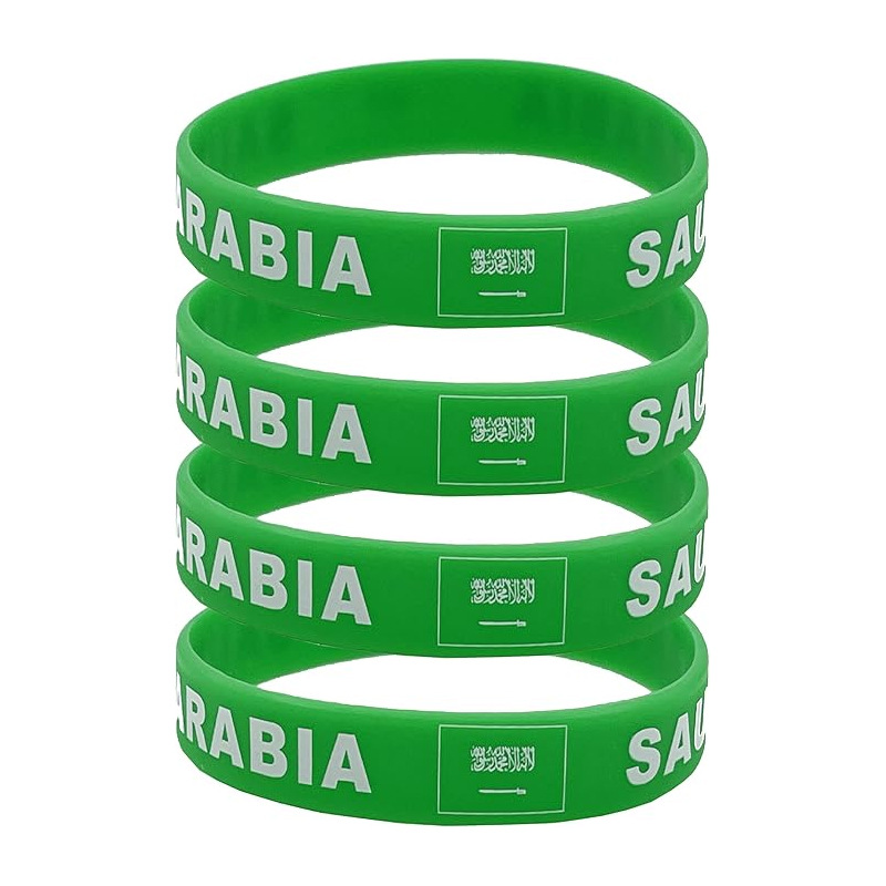 Customized cross-border Saudi Arabian club fan sports wristbands, football silicone wristbands and rubber wrist straps details Picture