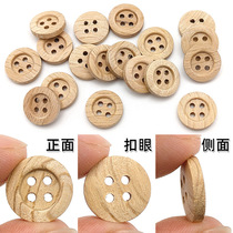 Wood button children's clothing with wooden four eyes button 13mm shirt T-shirt round decorative button