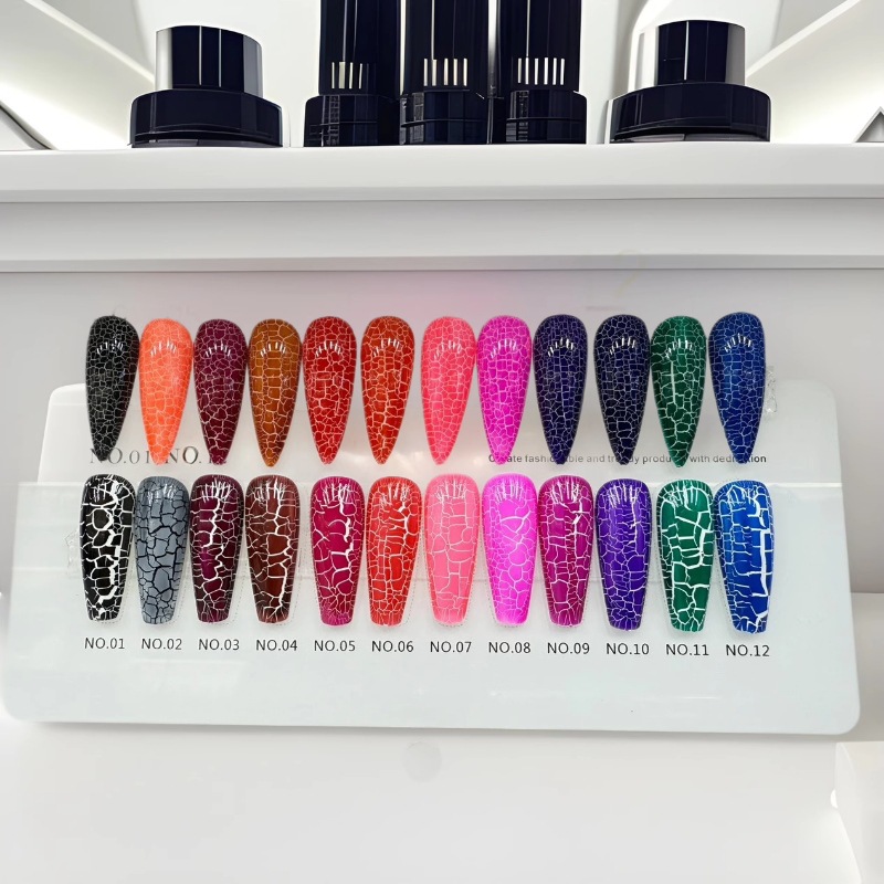 Cross-border bestseller nail crack glue, cracked marble texture burst, UV nail polish glue set wholesale for nail salons details Picture