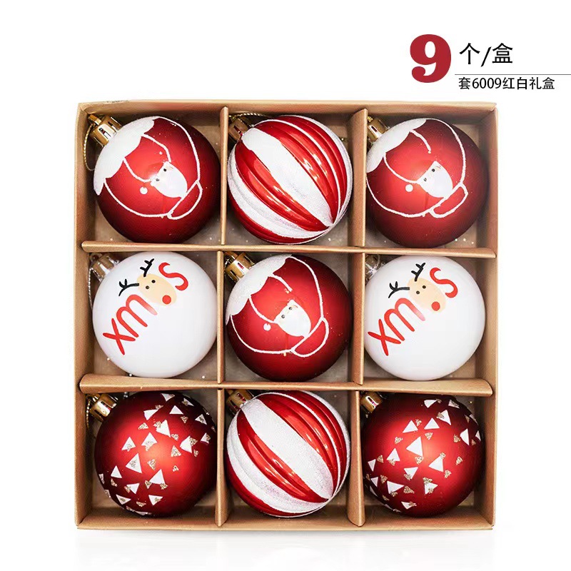 Amazon cross-border bestseller: 6cm 9-piece Christmas ball, Christmas decoration, Christmas tree decoration small pendant Application Scenario