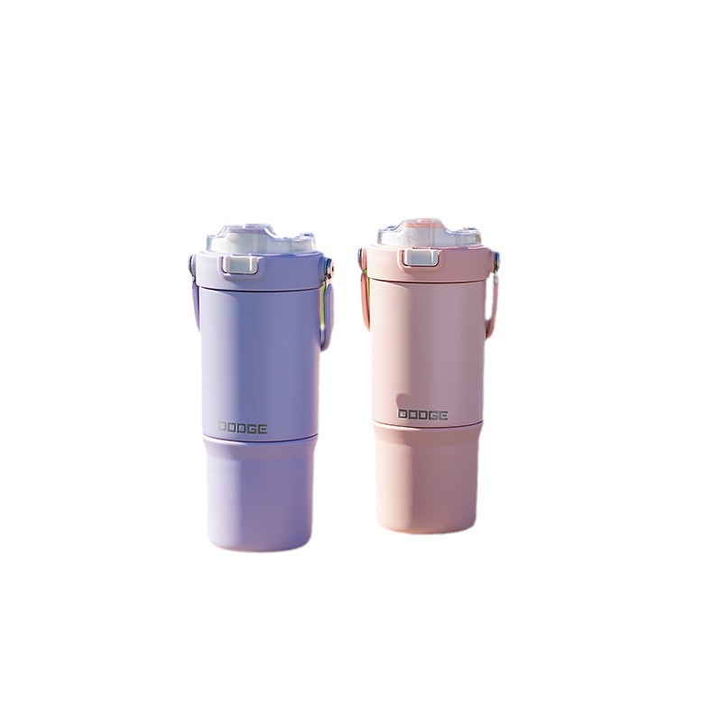 Hilo Dodge large capacity sports outdoor fitness student car thermos cup handle portable colorful coffee cup Item Picture