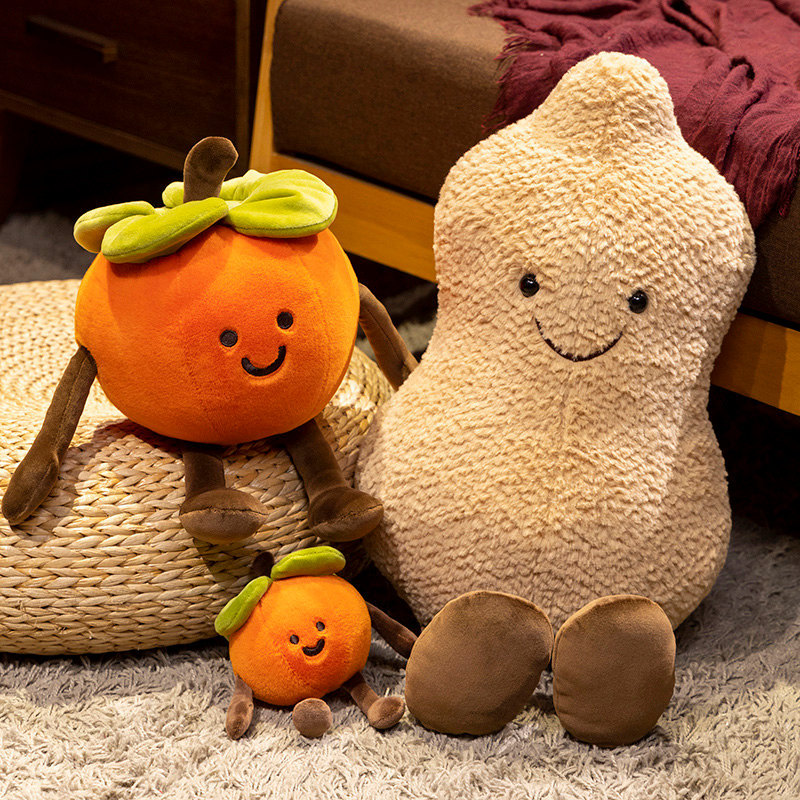 New creative lucky persimmon peanut plush toy, cute persimmon doll, fun cloth doll Specification image