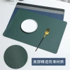 Creative Nordic-style square anti-slip bottom leather placemats, waterproof and oil-proof Western-style heat insulation pads, household heat-resistant pads details Picture