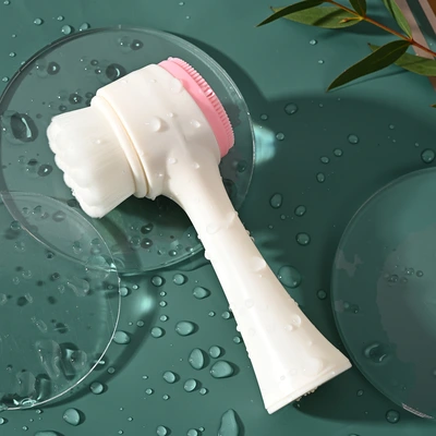 Silicone Face Wash Brush Face Wash Brush 3D Double-Sided Face Wash Brush Manual Face Wash Brush Face Cleaner Can Replace Hair