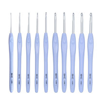 SKC Color Sweater Stitch Tool Crochet Wholesale TPR soft handle aluminum crochet glue handle crochet hand-knitted material
