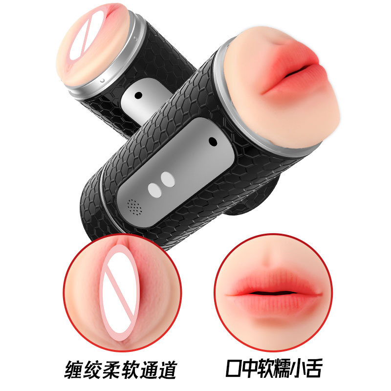 Cross-Border Double Head Aircraft Cup Men's Electric Timing Sound Automatic Male Sex Toys Foreign Trade Aircraft Cup details Picture