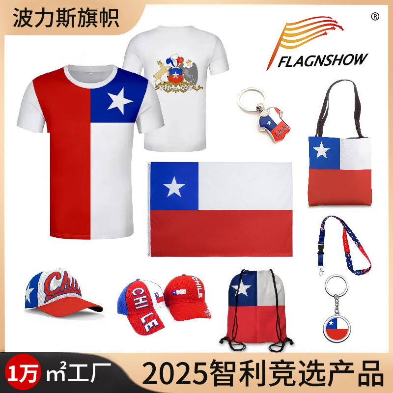 2025智利竞选文化衫涤纶总统竞选旗帜t恤选举促销礼品工厂定 制