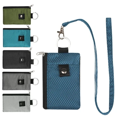 Cross-Border New Portable Rfid Signal Shielding Zero Wallet Go Out To Steal Card Bag With Lanyard Document Protective Cover
