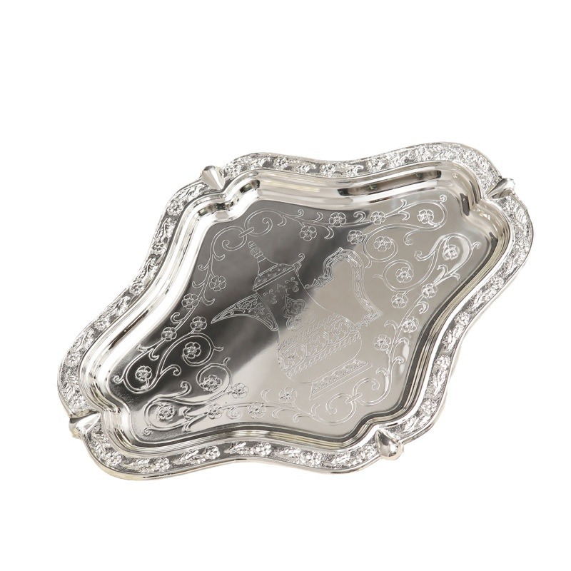 Advanced Sense Light Luxury Fruit Tray Dessert Pastry Snack Bread Placing Tray Iron Plate Decoration Home Decoration Tray Item Picture