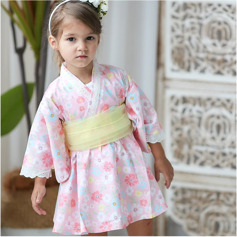 New Spring, Summer and Autumn 2022 kimono printed pattern yukata dress Japanese-style girls' dress 60364 Specification image