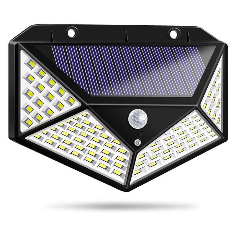 Solar outdoor waterproof charging 100led sensor courtyard wall-mounted light, villa lighting, landscape light, courtyard light Item Picture
