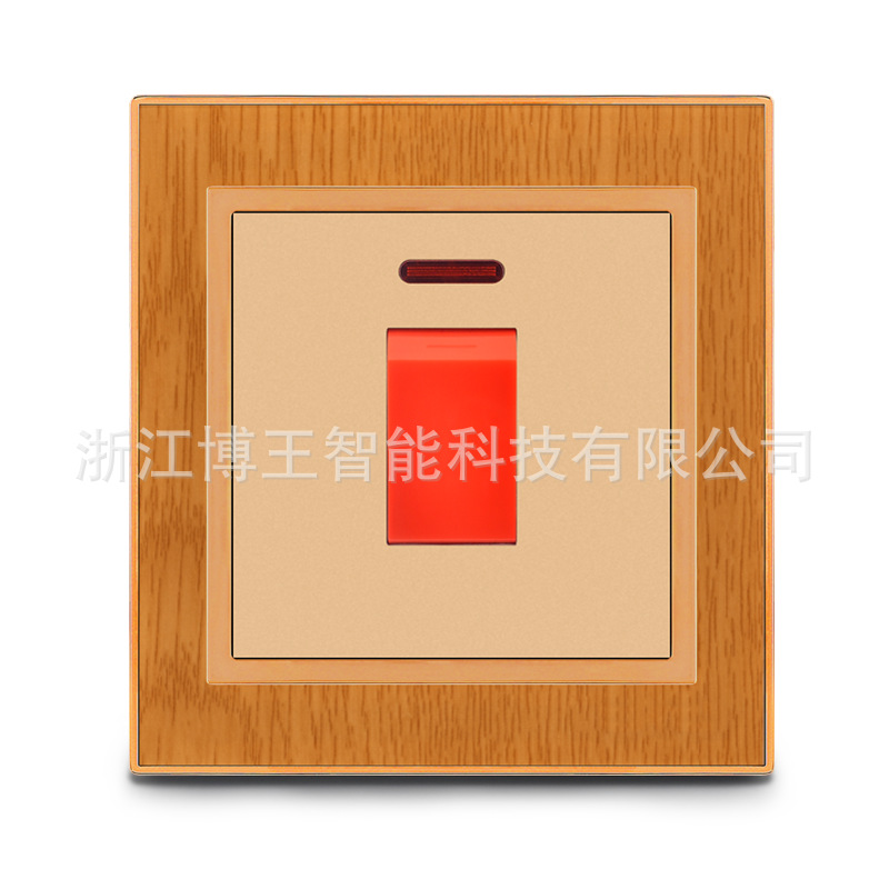 [Factory Direct Sales] Wall Switch A1 Series Acrylic Wood Grain 20A Water Heater Switch Southeast Asia Foreign Trade Application Scenario