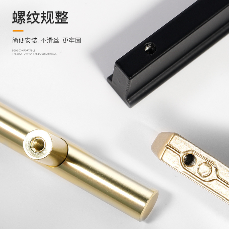 Modern Simple Solid Handle Black Cabinet Door Closet Handle Closet Small Handle Closet Body Long Handle Specification drawing