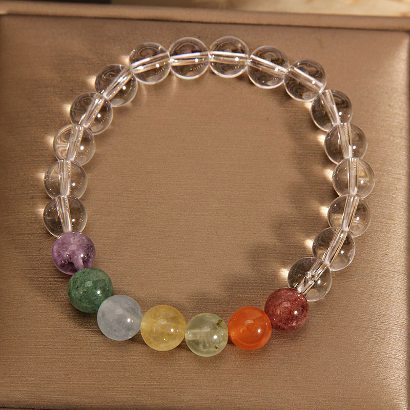 Natural white crystal bracelet for women, a niche, light luxury and high-end style on Instagram. Colorful multi-treasure bracelet as a gift for your girlfriend and best friend details Picture