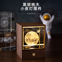 Creative gift Wooden box luminous crystal ball elk cloud night light decoration for men and women birthday gift Z1