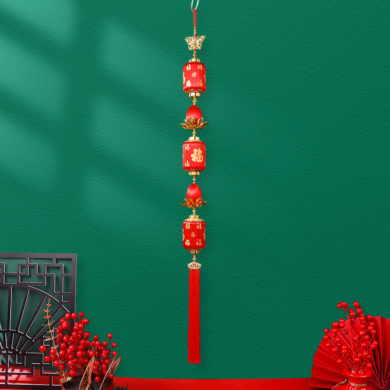 春节过年新年福字百福系列小灯笼结婚婚房客厅门把手装饰小挂件详情图4