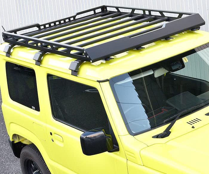 The new JB64 and JB74 Suzuki Jimny roof rack and luggage box are made of aluminum with light strips details Picture
