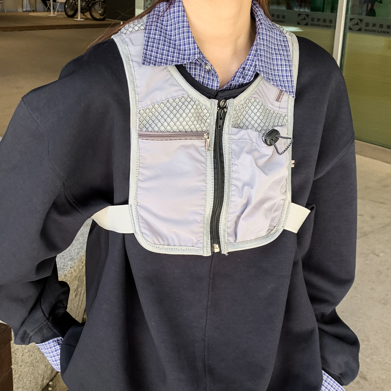 户外运动马甲包男女骑行反光背心包轻便透气跑步健身包手机收纳包