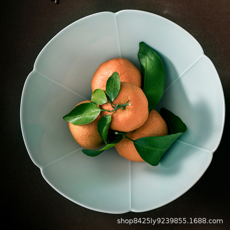 Mimicking Song Thin Tire Sunflower Bowl Hutian Shadow Green Ceramic Bowl 5