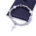圣本笃古银十字珠手链十字架圣像手串珠手环Rosary bracelet