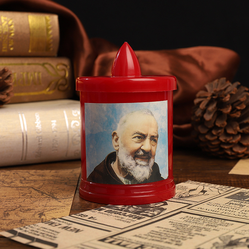 Cross-Border Led European Godfather Classical Figure Painting Electronic Candle Thanksgiving Atmosphere Decoration Manufacturers Wholesale Specification drawing