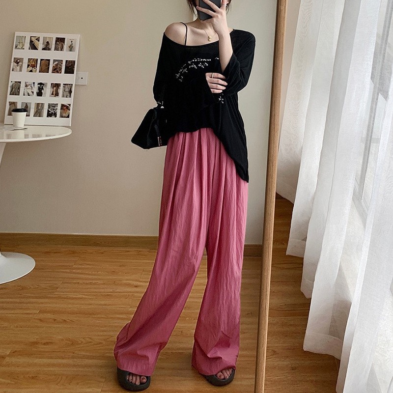 Summer New Large Size Yamamoto Pants High Waist Hanging Japanese Casual Everything Lazy Wind Women Wear Straight Leg Wide Leg Pants details Picture