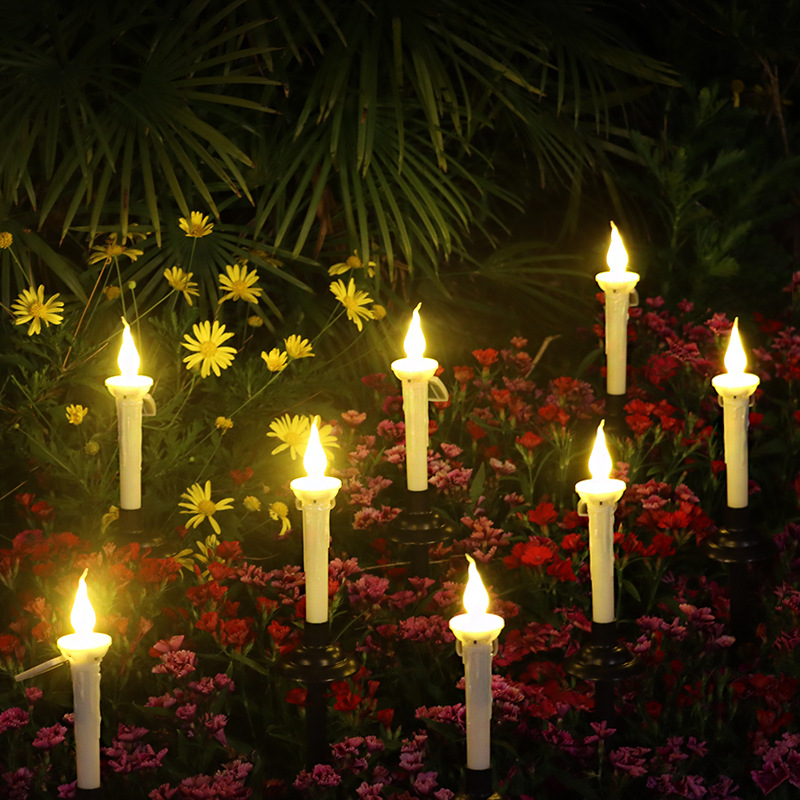 曦骉户外太阳能鬼节圣诞蜡烛LED地插灯家居花园庭院装饰草坪灯景观灯